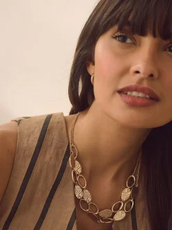 Next Tonalité d'or - Collier double épaisseur à découpe Sale