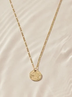 Next Tonalité d'or - Collier en acier inoxydable avec disque martelé Online