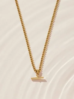 Next Tonalité d'or - Collier en acier inoxydable avec barre en T Outlet