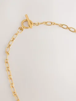 Next Tonalité d'or - Collier long Fleuri avec barre en T Best