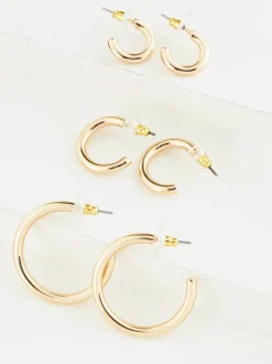 Next Tonalité d'or - Paquet de boucles d'oreilles 3 Outlet