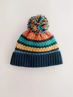 Next - Chapeau en maille bébé avec pompon (0mois-2ans) Torsade brillante cousue Online