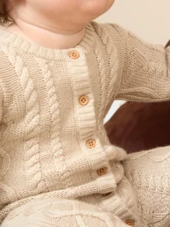 Jojo Maman Bébé Tout-en-un en maille torsadée avec Chapeaux Discount