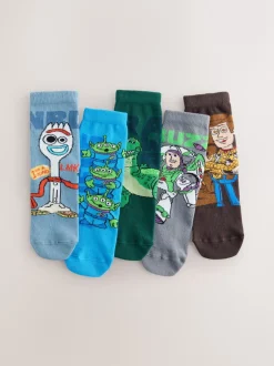 Next - Lot 5 paires de chaussettes Character riches en coton Toy Story Clearance