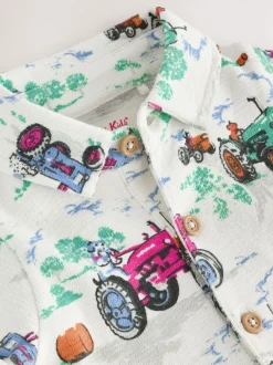 Next Tracteur écru à col imprimé - Barboteuse Kidston 100% Cotton Cath Outlet