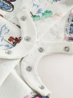 Next Tracteur écru à col imprimé - Barboteuse Kidston 100% Cotton Cath Outlet