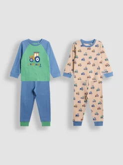 Jojo Maman Bébé Tracteur de la marine - Lot de 2 pyjamas Mix And Match