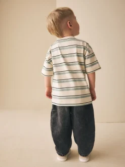 Next Train bleu/écru - T-shirt Rayure Manches courtes (3mois-7ans) (3mois-7ans) New