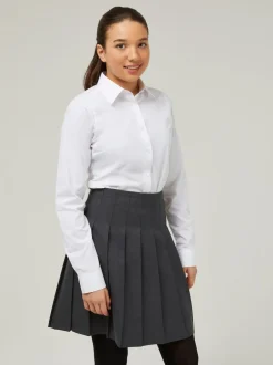 Trutex Blanc Coupe ajustée Manches longues 3 Lot School Chemises Sale
