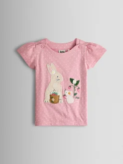 Jojo Maman Bébé T-shirt à motif lapin et souris appliqué Hot