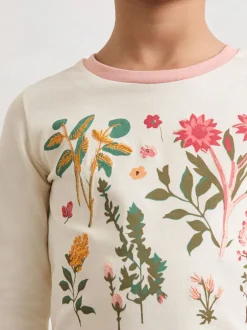 Reiss T-shirt Darcy en Coton Fleuri Brodé Hot