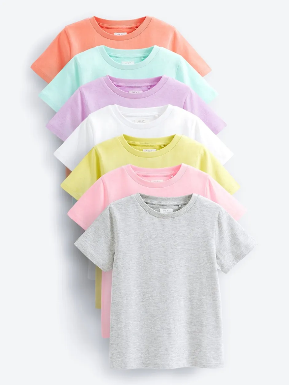 Next Unis multicolore pastel - Pack T-shirt 7 (3-16ans) Sale