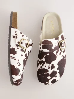 Next Vache - sabots en cuir avec semelle plantaire Clearance