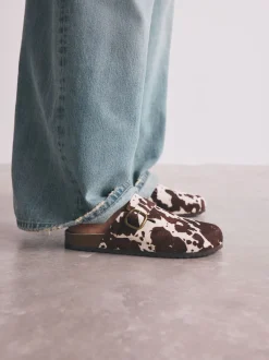 Next Vache - sabots en cuir avec semelle plantaire Clearance