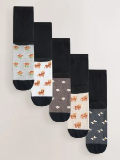 Next - Semelle intérieure Ankle Socks 5 Pack Vache Hamish Highland Discount