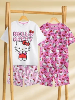 Vanilla Underground Hello Kitty Filles Ensemble pyjama à manches courtes 100% coton Lot de 2 Outlet