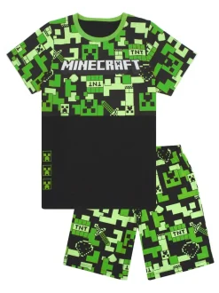 Vanilla Underground Pyjama garçon Minecraft à manches courtes et jambe courte 100% coton