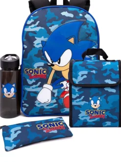 Vanilla Underground Set de rentrée scolaire Sonic the Hedgehog Boys Sonic Placement Imprimé et Camo Imprimé 4 Pieces