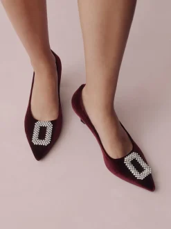 Next Velours rouge - Chaussures à talons pointus Forever Comfort avec bijoux Hot