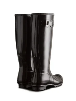 Hunter Vernies noires - Wellies Original Grand pour femmes Discount