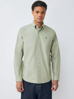 Next - Ajustement régulier - Chemise Oxford à manches longues vert Clearance