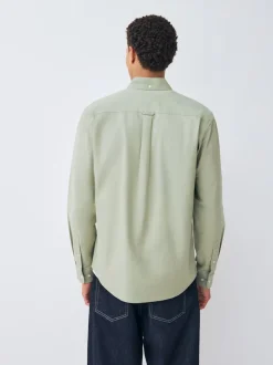 Next - Ajustement régulier - Chemise Oxford à manches longues vert Clearance