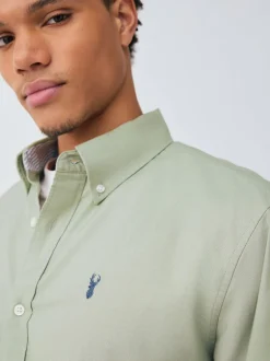 Next - Ajustement régulier - Chemise Oxford à manches longues vert Clearance