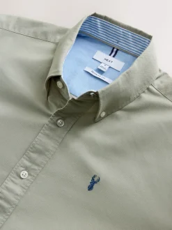 Next - Ajustement régulier - Chemise Oxford à manches longues vert Clearance