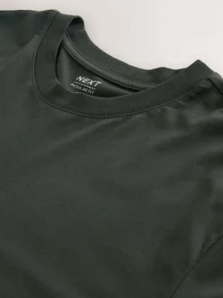 Next - Ajustement régulier - T-shirt à manches longues de cou d'équipage Vert Discount