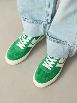 Next Vert - Baskets à lacets Forever Comfort® en daim à rayures latérales Online