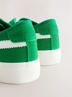 Next Vert - Baskets à lacets Forever Comfort® en daim à rayures latérales Online