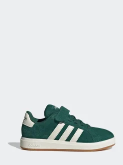 adidas - Baskets Grand Court 00s en daim à lacets élastiques pour enfant Vert Online