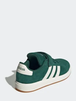 adidas - Baskets Grand Court 00s en daim à lacets élastiques pour enfant Vert Online