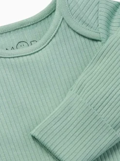 Mori Vert - Body côtelé extensible à manches longues et encolure Discount