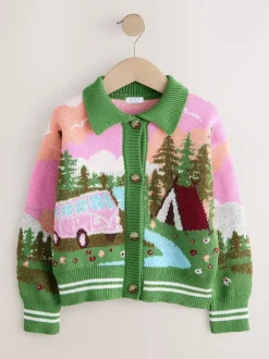 Next Vert - Cardigan Campervan Scene (3-16ans) Clearance