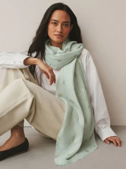 Next vert - Écharpe légère à imprimé métallisé Discount