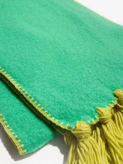 Love & Roses Vert - Écharpe brossée confortable à glands New