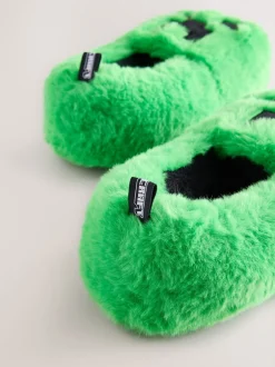 Next Vert - Chaussons Minecraft duveteux Creeper Outlet