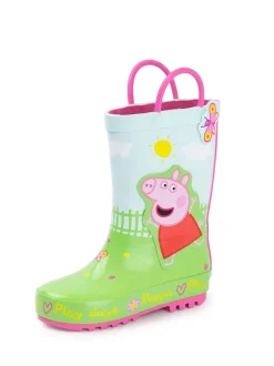 Vanilla Underground Vert - Chaussures de pluie Peppa Pig pour enfants avec poignées Clearance