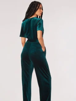 Apricot Vert - Combinaison en velours à manches ange Discount