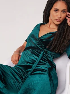 Apricot Vert - Combinaison en velours à manches ange Discount