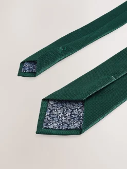 Next - Cravate texturée avec pince à cravate Vert Hot