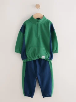 Next Vert - Ensemble haut demi-zip et jogging (3mois à7ans) Outlet