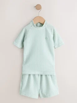 Next Vert - Ensemble rash texturé et Shorts de bain (3mois-7ans) Outlet