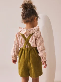 Next Vert - Ensemble salopette et collants en velours côtelé à imprimé fleuri (3mois -6ans) Hot