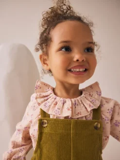 Next Vert - Ensemble salopette et collants en velours côtelé à imprimé fleuri (3mois -6ans) Hot