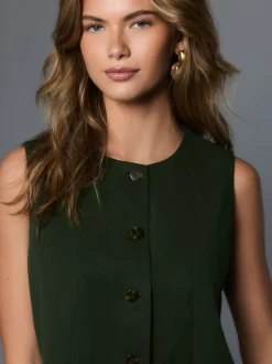 Next Vert - Gilet boutonné sur le devant Clearance