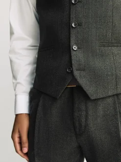 Next Vert - Gilet de costume en laine mérinos mélangée Hot
