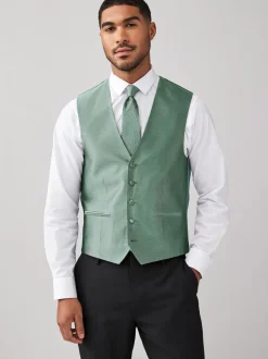 Next vert - Gilet en soie texturée Discount