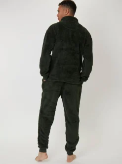 Loungeable Vert - Joggers en sherpa Clearance